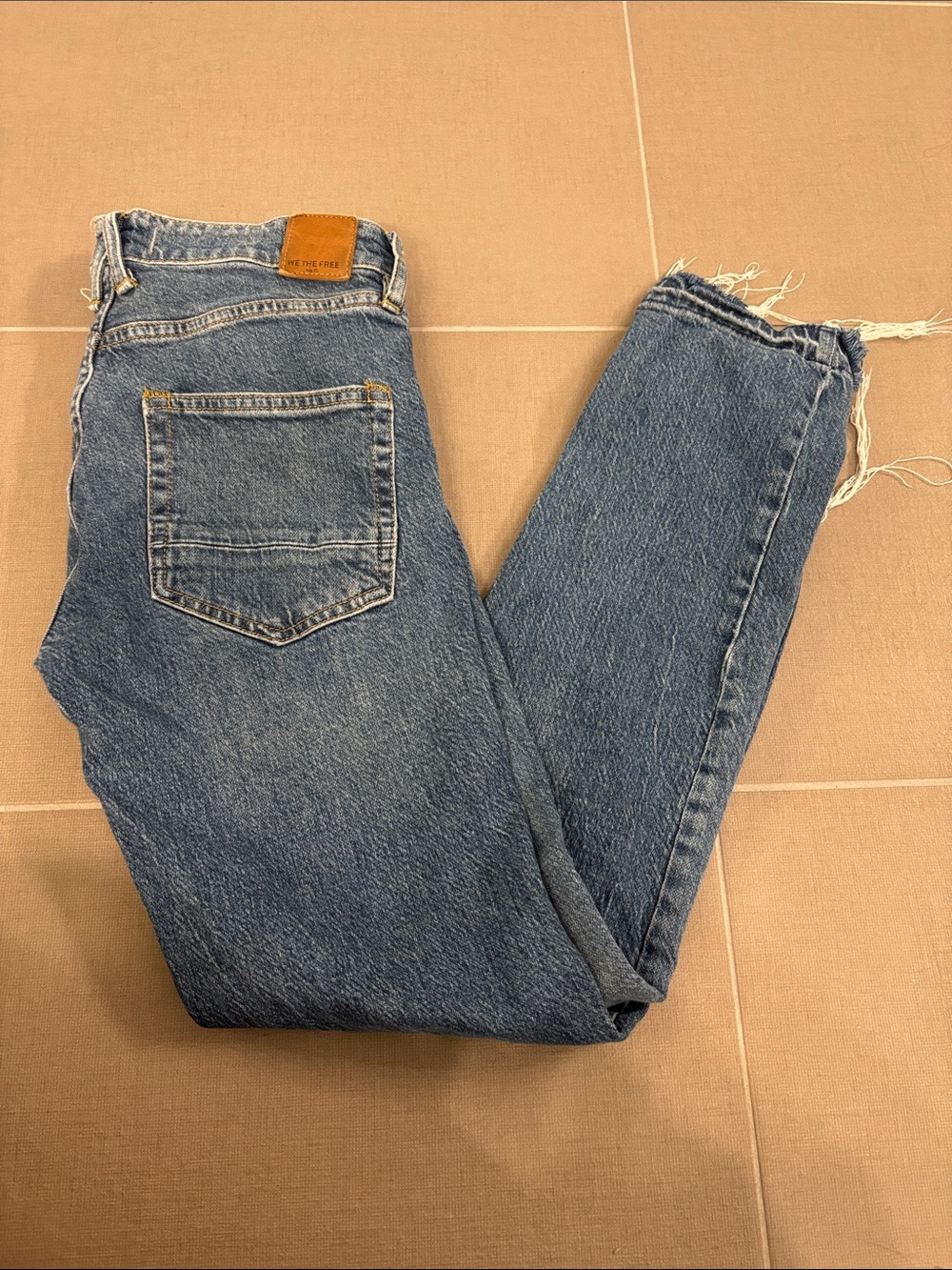 Light Blue Denim Jeans with Contrast Stitching